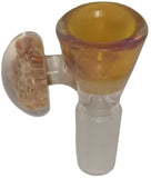 Benwa Glass - 14mm Colored Bowl w/ Flower Marble Handle (1 Hole) - Colors Available