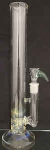 Terry Boake Glass - 15" Fumed Stemline Bong w/ Matching Horn Bowl (4 Hole) - Light Green