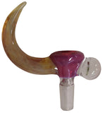 KOBB Glass - 14mm Worked Up Horn Bowl w/ Piranha Plant Millie (1 Hole) - Karmaline