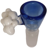 Benwa Glass - 14mm Colored Bowl w/ Designed Handle (1 Hole) - Colors & Handle Designs Available