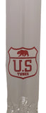 US Tubes - 14" Beaker Bong w/ 14mm Bowl - Red & White Label