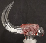 KOBB Glass - 18mm Worked Up Horn Bowl w/ Opal Chunk Marble (4 Hole) - Star White/Red Elvis Reticello