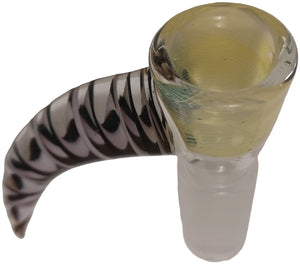 Benwa Glass - 14mm Colored Horn Bowl (1 Hole) - Black & White