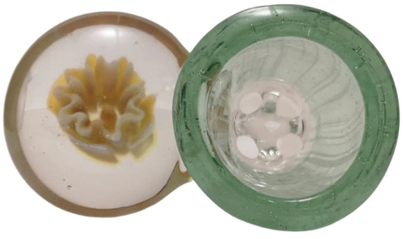 Terry Boake Glass - 18mm Worked Bowl w/ Marble Handle (4 Hole) - Colors Available