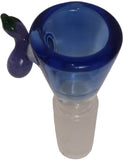 Benwa Glass - 14mm Colored Bowl w/ Designed Handle (1 Hole) - Colors & Handle Designs Available