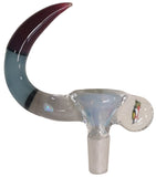 KOBB Glass - 14mm Worked Opal Up Horn Bowl w/ Flying Fish Millie (1 Hole) - Opal Skyline