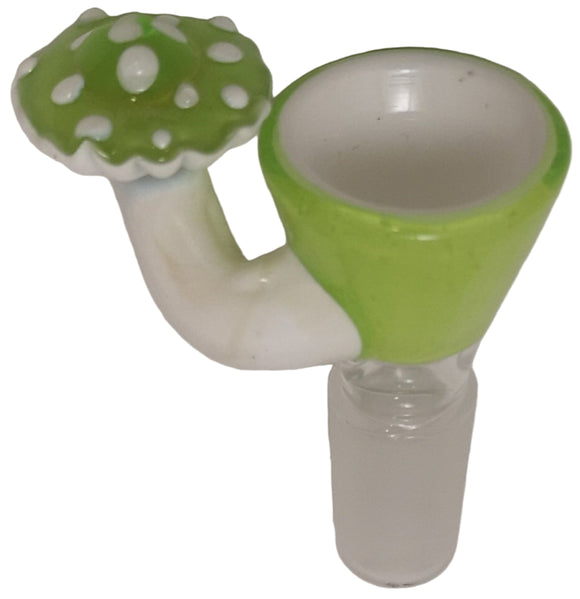 Benwa Glass - 14mm Colored Bowl w/ Designed Handle (1 Hole) - Colors & Handle Designs Available