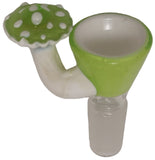Benwa Glass - 14mm Colored Bowl w/ Designed Handle (1 Hole) - Colors & Handle Designs Available