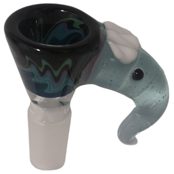 Kahuna Glass - 14mm Wig Wag Bowl (1 Hole) - Colors Available