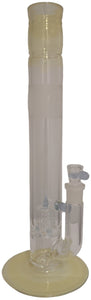 Benwa Glass - 15.5" Accented Fumed 180° Grid Cap Bong w/ Matching Bowl (4 Hole) - Light Blue