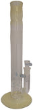 Benwa Glass - 15.5" Accented Fumed 180° Grid Cap Bong w/ Matching Bowl (4 Hole) - Light Blue