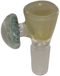 Benwa Glass - 14mm Colored Bowl w/ Flower Marble Handle (1 Hole) - Colors Available