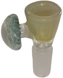 Benwa Glass - 14mm Colored Bowl w/ Flower Marble Handle (1 Hole) - Colors Available