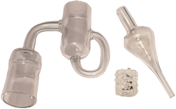18mm Quartz Recycler Banger Female 90° w/ Carb Cap & Removable Core