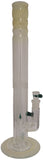 Benwa Glass - 18.5" Accented Fumed 180° Grid Stem Bong w/ Matching Bowl (4 Hole) - Aqua