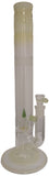 Benwa Glass - 16.5" Accented Fumed Inverted 4 Bong w/ Matching Bowl (4 Hole) - Green