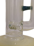 Benwa Glass - 15" Accented Fumed Stemline Bong w/ Matching Bowl (4 Hole) - Blue