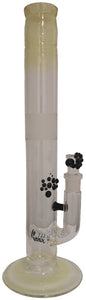 Benwa Glass - 16" Accented Fumed Stemline Bong w/ Matching Bowl (4 Hole) - Black
