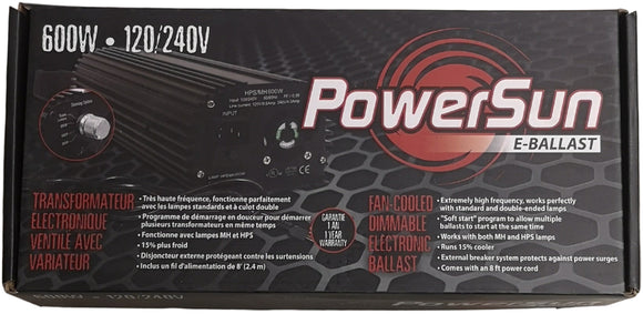 PowerSun - Digital Ballast 600 Watt HPS