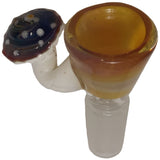 Benwa Glass - 14mm Colored Bowl w/ Designed Handle (1 Hole) - Colors & Handle Designs Available
