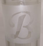Benwa Glass - 15.5" Accented Fumed 180° Grid Cap Bong w/ Matching Bowl (4 Hole) - Light Blue