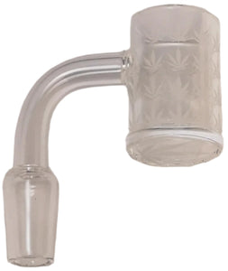 14mm Quartz Banger Male 90° Etched Pot Leaves