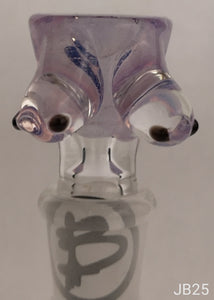 Benwa Glass - 14mm Boobies Bowl (1 Hole) - Colors Available