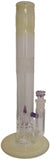 Benwa Glass - 15" Accented Fumed Inverted 4 Bong w/ Matching Bowl (4 Hole) - Purple