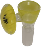 Benwa Glass - 14mm Colored Bowl w/ Flower Marble Handle (1 Hole) - Colors Available