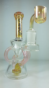 Cheech Glass - 7" Recycler Rig w/ Banger - Fumed / Amber [CHR25] - $130