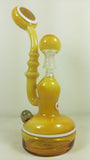 ME Glass - 10" Bubbler Rig w/ Marble 14mm Male Joint (Yellow) - $380