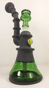 ME Glass - 10.5" Sandblasted Bubbler Rig w/ Marble 14mm Male Joint (Green) - $380