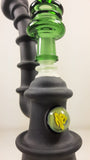 ME Glass - 10.5" Sandblasted Bubbler Rig w/ Marble 14mm Male Joint (Green) - $380