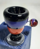 Chuck B Glass - 14mm Colored Hollow Bowl w/ Nub Handle (1 Hole) - Colors Available - $65
