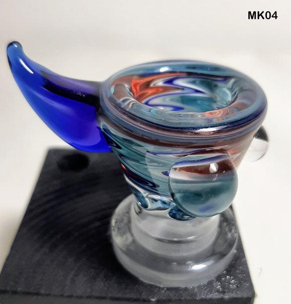 Mook Glass - 18mm Up Horn Wig Wag Bowl (4 Holes) - Colors Available