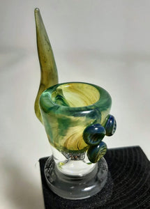 Drewp Glass - 18mm Worked Up Horn Bowl (1 Hole) - Green - $60