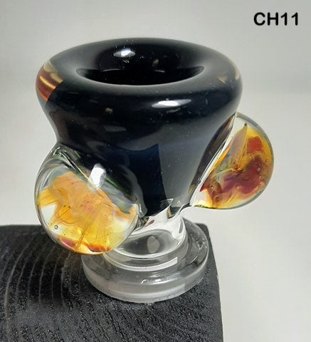 Champloo Glass - 18mm Colored Thick Bowl w/ Marbles (4 Holes) - $140