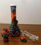 Kenna Roo Glass - 6.5" Fully Worked Mini Beaker Bong / Rig Set - $1,500