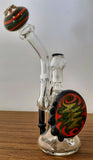Smash Glass - 8" Worked Bent Neck Rig w/ Millie 14mm Male Joint + Free Banger (Red) - $330