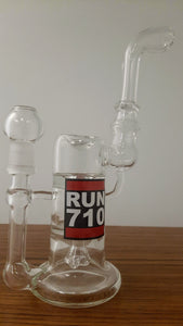 RUN 710 by Natty - 10" Bent Neck Rig 14mm Male Joint + Free Banger - $340
