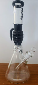 Wheel Glass - 15.5" 7mm Accented Beaker Bong - Black (Grenade) - $90