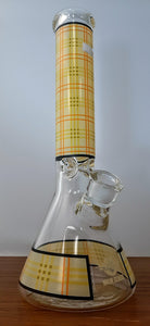 MGM Glass - 14" Beaker Bong - YELLOW Burberry