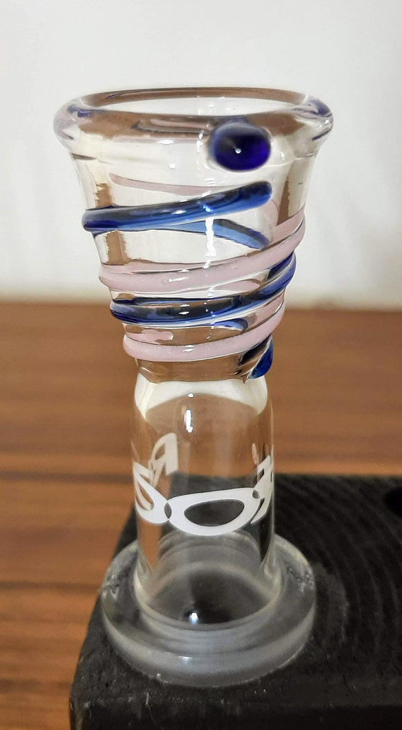 ROOR - 18mm Spiral Bowl (Roor Screen Needed) - Blue and Pink