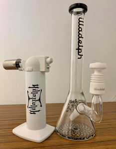 Illadelph Glass - Beaker Rig Kit w/ Hive Ceramic Domeless Nail & Torch - Colors Available - $500