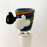 Knock Out (Kirill) Glass - 14mm Worked Bowl w/ Opal (1 Hole) - Colors Available - $120