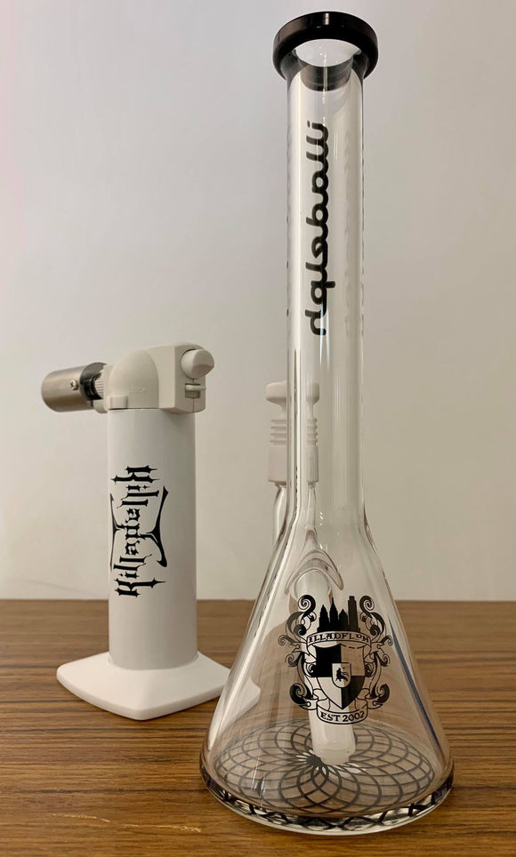 Illadelph Glass - Beaker Rig Kit w/ Hive Ceramic Domeless Nail & Torch - Colors Available - $500