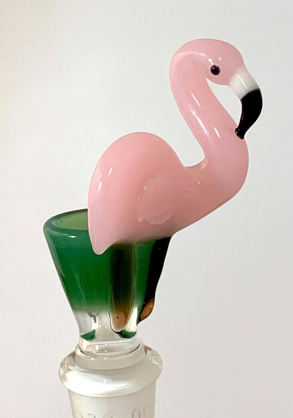 Sweer Glass - 14mm Sculpted Bowl (1 Hole) - Flamingo - (SW04) - $140