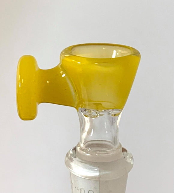 Sweer Glass - 14mm Colored Bowl w/ Flat Handle (3 Holes) - Yellow - (SW07) - $90
