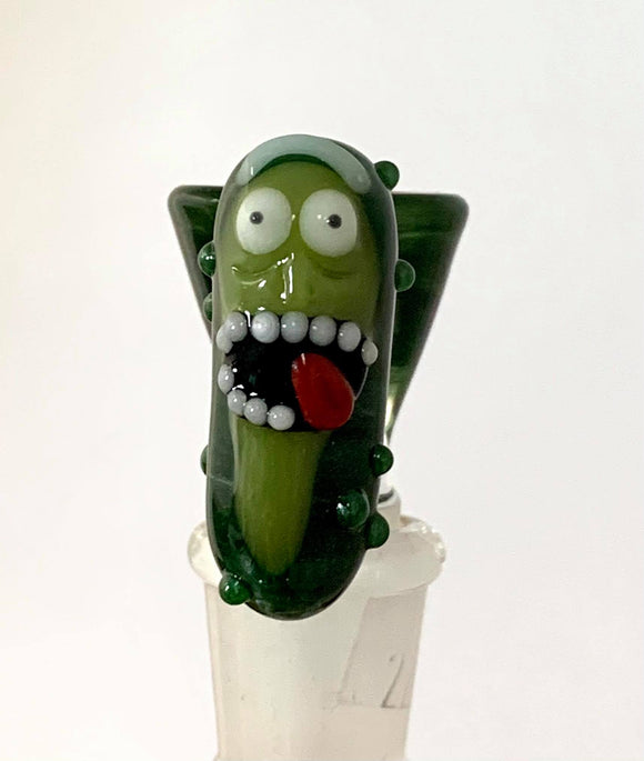 Sweer Glass - 14mm Sculpted Bowl (1 Hole) - Pickle Rick - (SW02) - $230