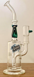 Schmitz Glass - 9" Worked Rig 14mm Male Joint - Blue - $180